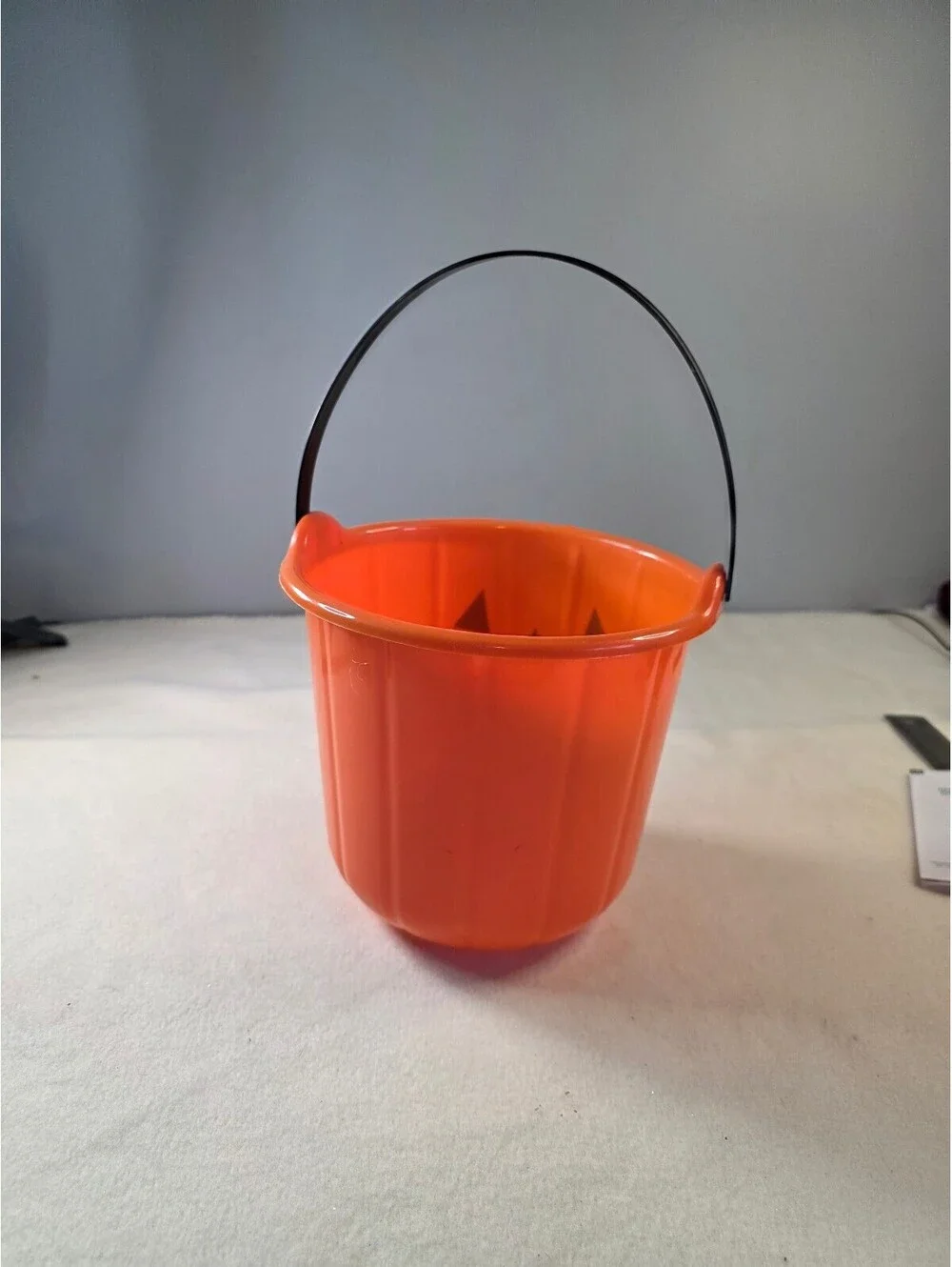 Vintage 1980s Halloween Jack O Lantern Pumpkin Candy Bucket Trick or Treat Pail